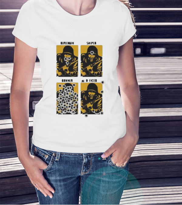 Rifleman Sniper Gunner Officer Bullet Targets T-Shirt