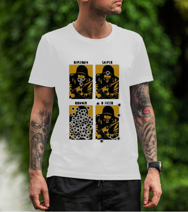 Rifleman Sniper Gunner Officer Bullet Targets T-Shirt