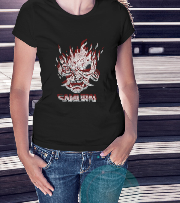 Cd Projekt Red Cyberpunk 2077 Samurai Logo Gaming Fan Gear T-Shirt