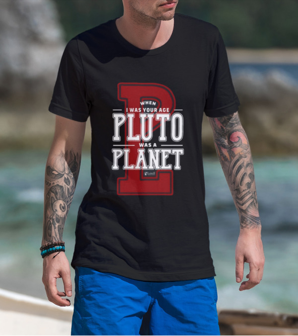 Misha Collins Wearing When I Was Your Age Pluto Was A Planet Lowell Observatory T-Shirt