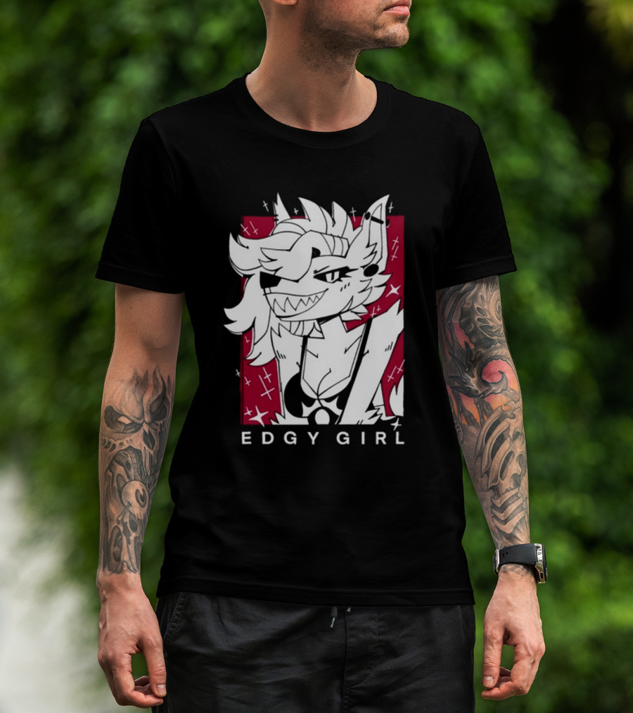 Edgy Girl Doubledog Bitey Puppy Girls T-Shirt