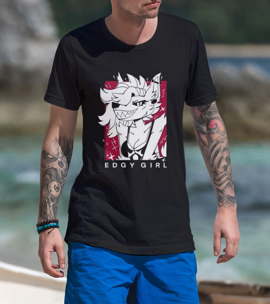 Edgy Girl Doubledog Bitey Puppy Girls T-Shirt