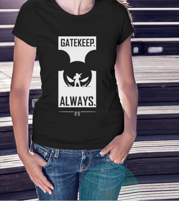 Wbsapparel Gatekeep Always Silhouette With Mickey Ears T-Shirt