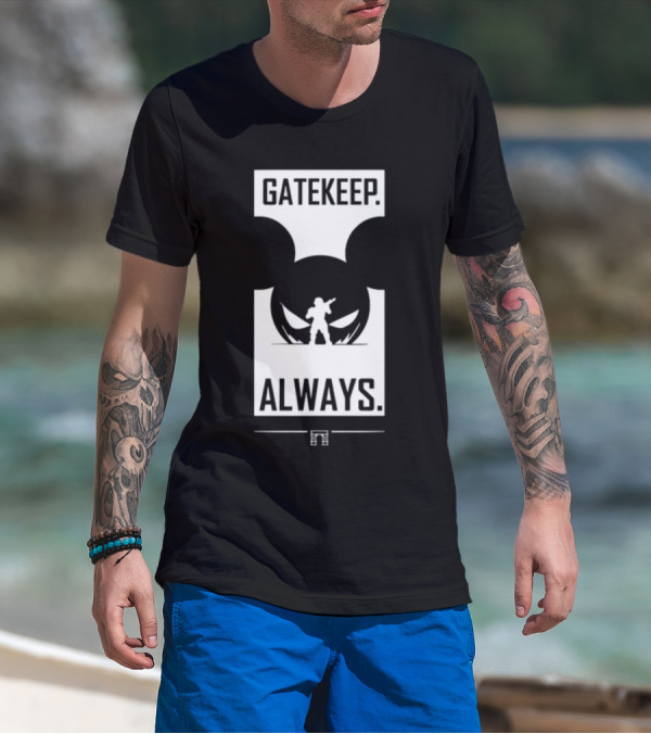 Wbsapparel Gatekeep Always Silhouette With Mickey Ears T-Shirt