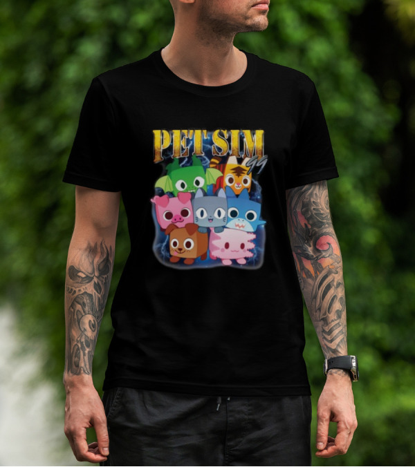 Pet Sim Ninety Nine Cute Animal Characters With GG T-Shirt