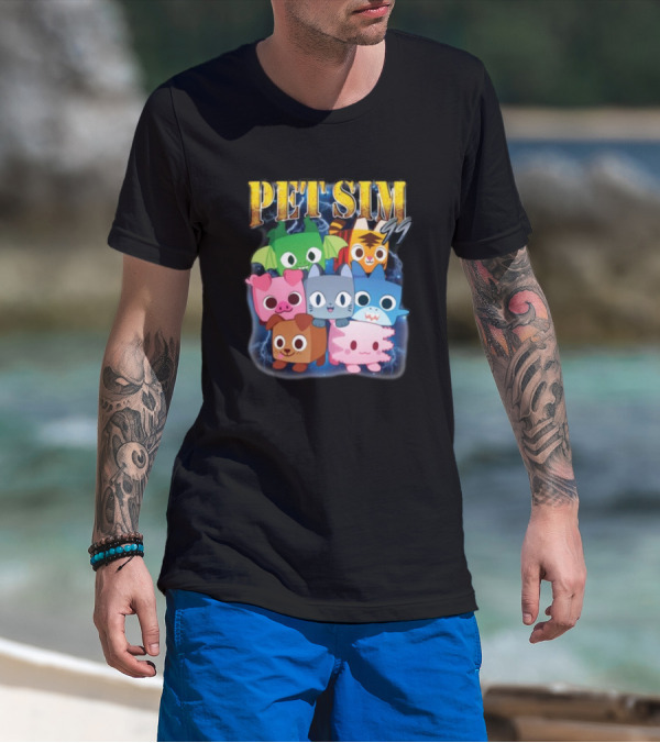 Pet Sim Ninety Nine Cute Animal Characters With GG T-Shirt