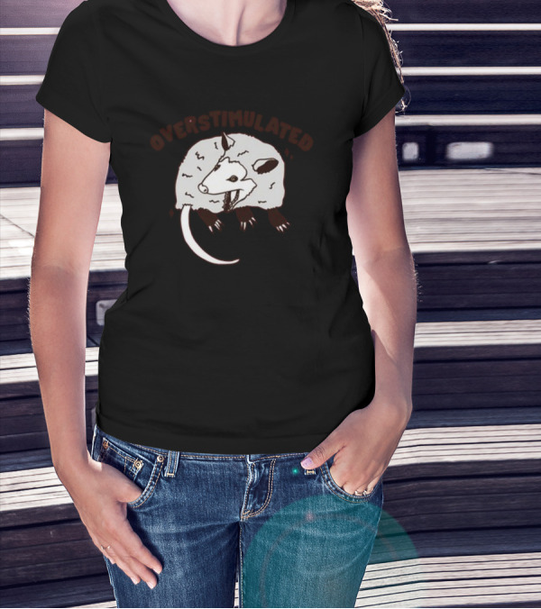 Gotfunny Overstimulated Possum Sketch T-Shirt