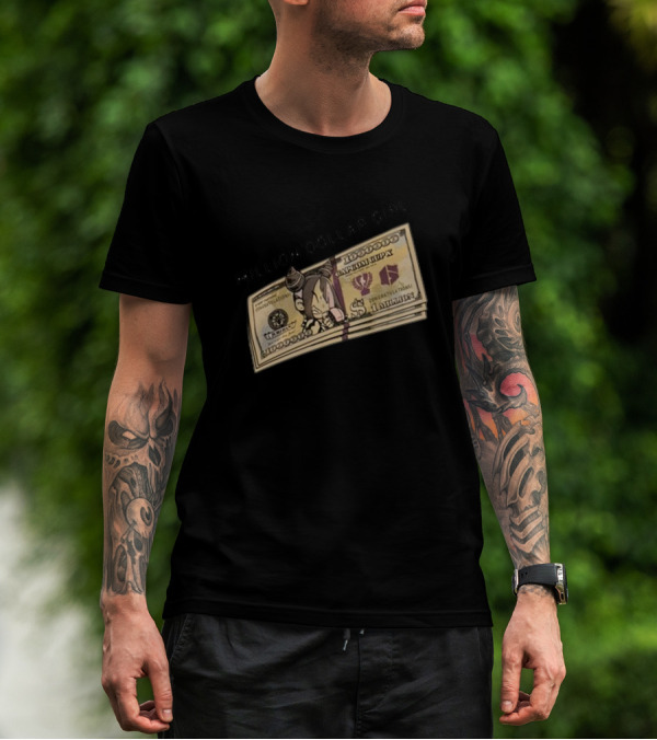 Million Dollar Girl Cartoon Stack Of Cash Capitalism Vulture Currency T-Shirt