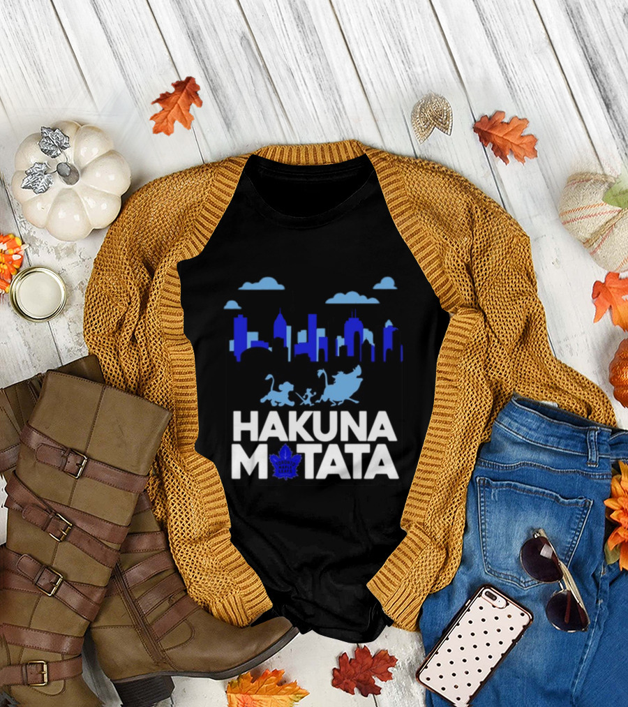 Hakuna Matata Toronto Skyline with Characters Toronto Maple Leafs T-Shirt