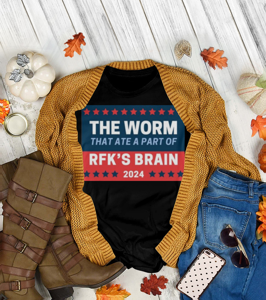 Fatstevebuscemi The Worm That Ate A Part Of RFK's Brain 2024 Stars T-Shirt