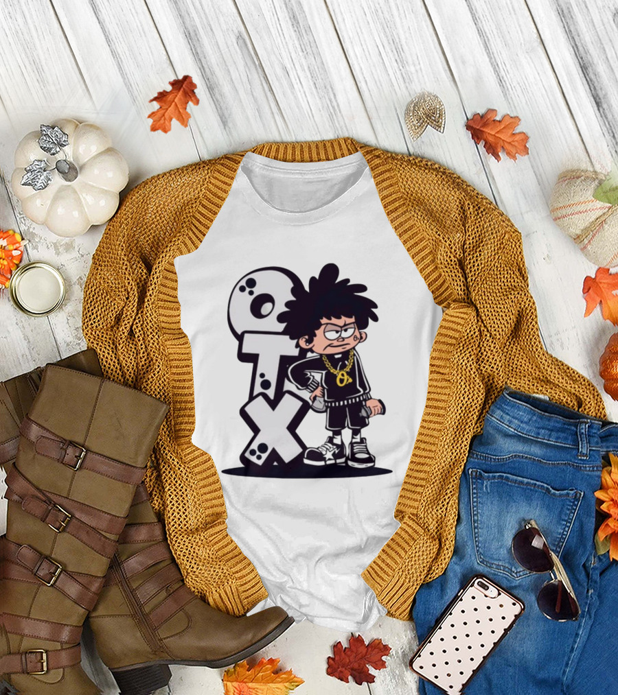OTX Only Tha Xlcusive Cartoon Character With Chain T-Shirt