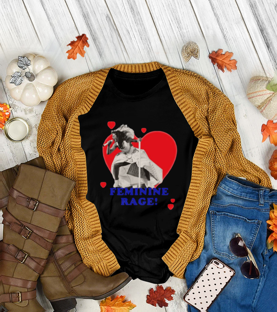 Taylor Swift Feminine Rage Sussy Swiftie Heart Stage Performance T-Shirt