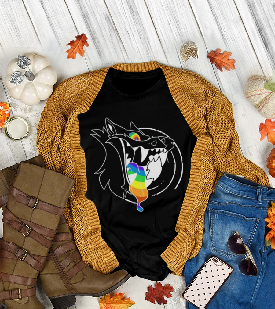 Slosh.Dog Prismaw Rainbow Wolf T-Shirt