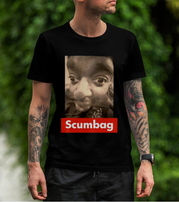 Scumbag Distorted Face Black And White Photo T-Shirt