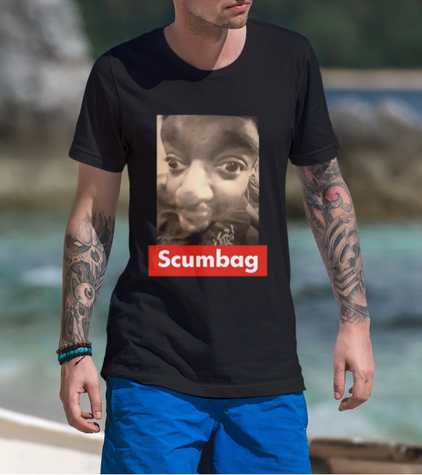 Scumbag Distorted Face Black And White Photo T-Shirt