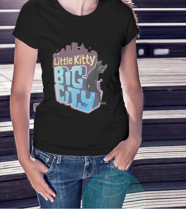 Little Kitty Big City Playful Cat Adventure T-Shirt