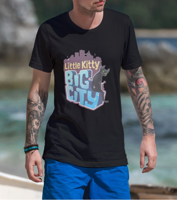 Little Kitty Big City Playful Cat Adventure T-Shirt