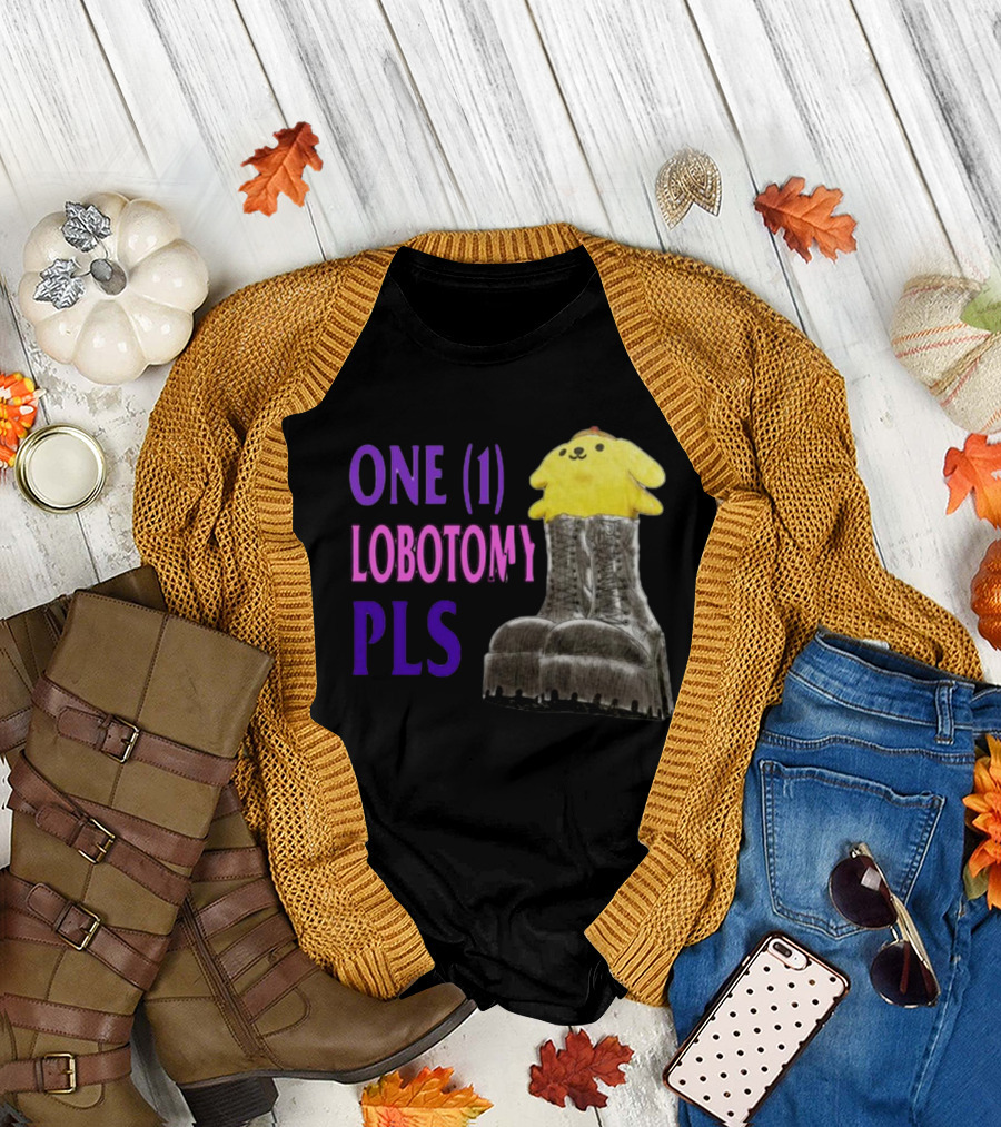Jmcgg Pompompurin One 1 Lobotomy Pls Cute Character in Platform Boots T-Shirt