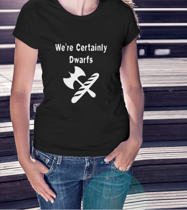 Discworld We're Certainly Dwarfs Battle Axe And Baguette Crossed T-Shirt
