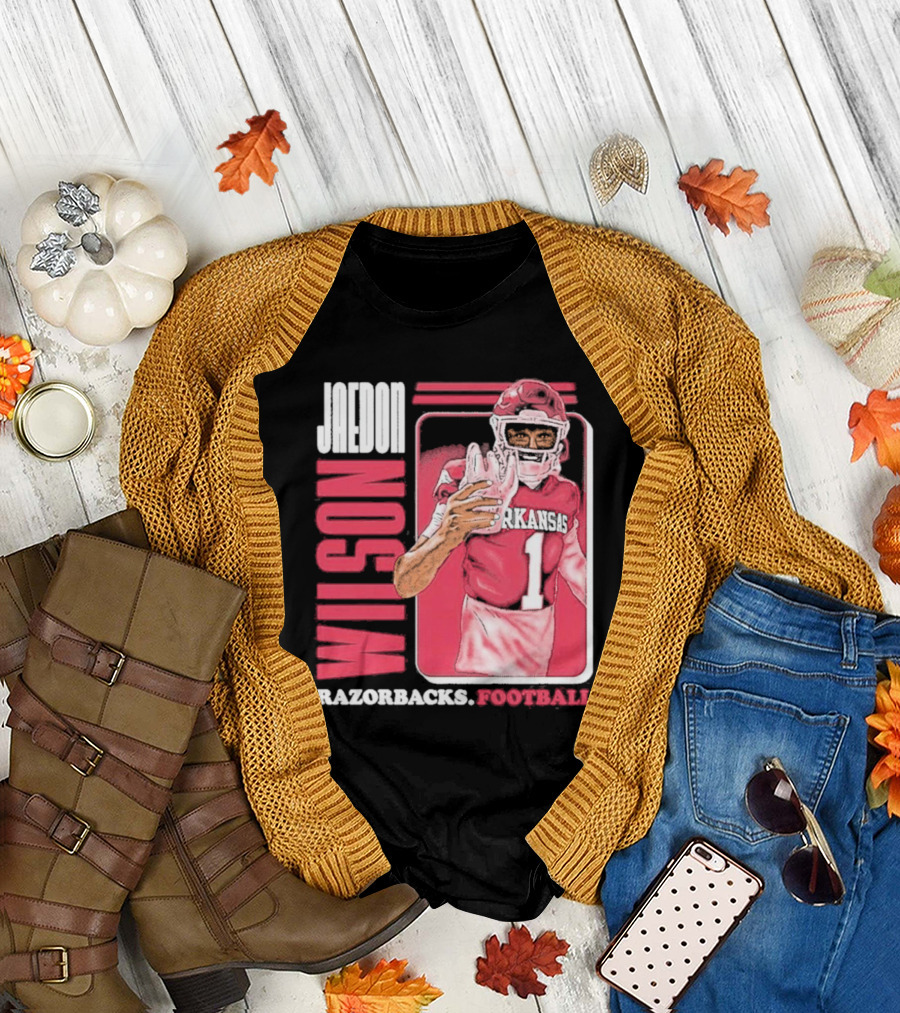 Jaedon Wilson Arkansas Razorbacks Football Cartoon Player T-Shirt