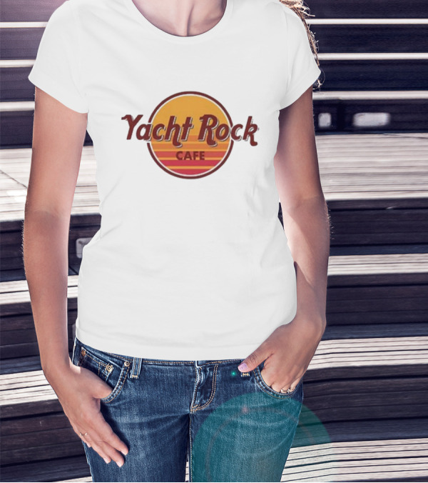 Yacht Rock Cafe Retro Sunset Circle T-Shirt