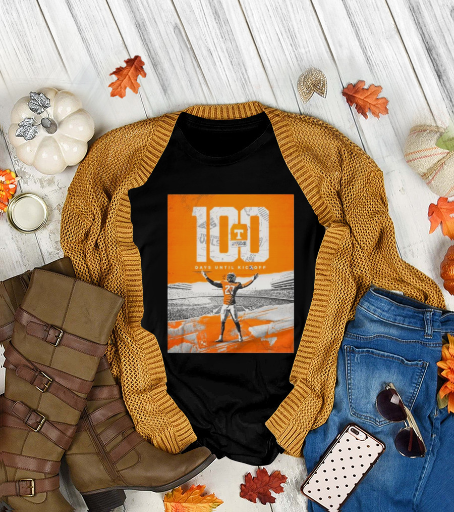 Tennessee Volunteers Football Countdown 100 Days Until Kickoff T-Shirt