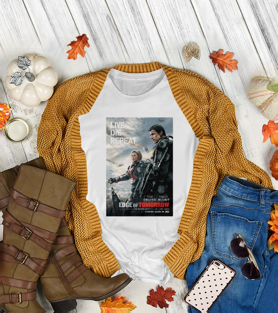 Live Die Repeat Edge Of Tomorrow Tom Cruise Emily Blunt Coming Soon in 3D T-Shirt