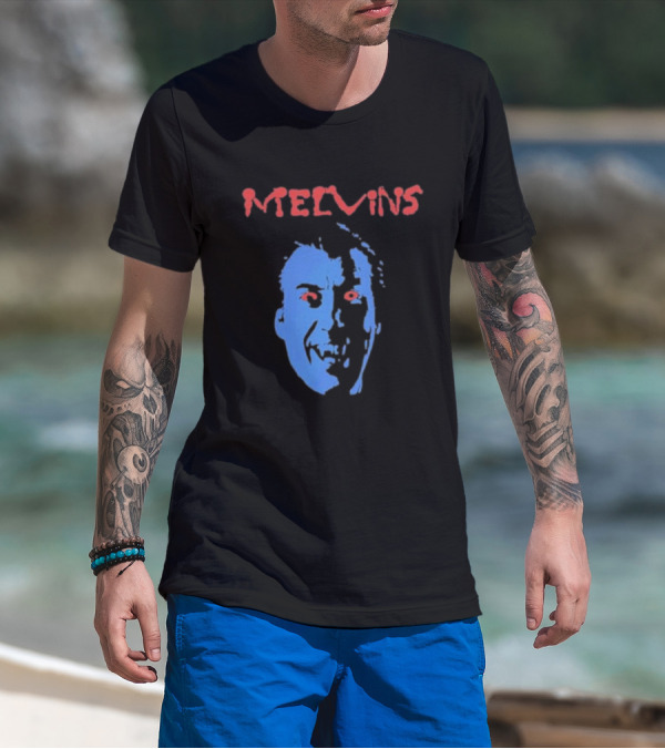 Melvins Christopher Iconic Blue Face With Red Eyes T-Shirt
