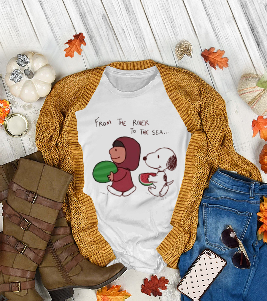 From The River To The Sea Peanuts Watermelon Walk T-Shirt