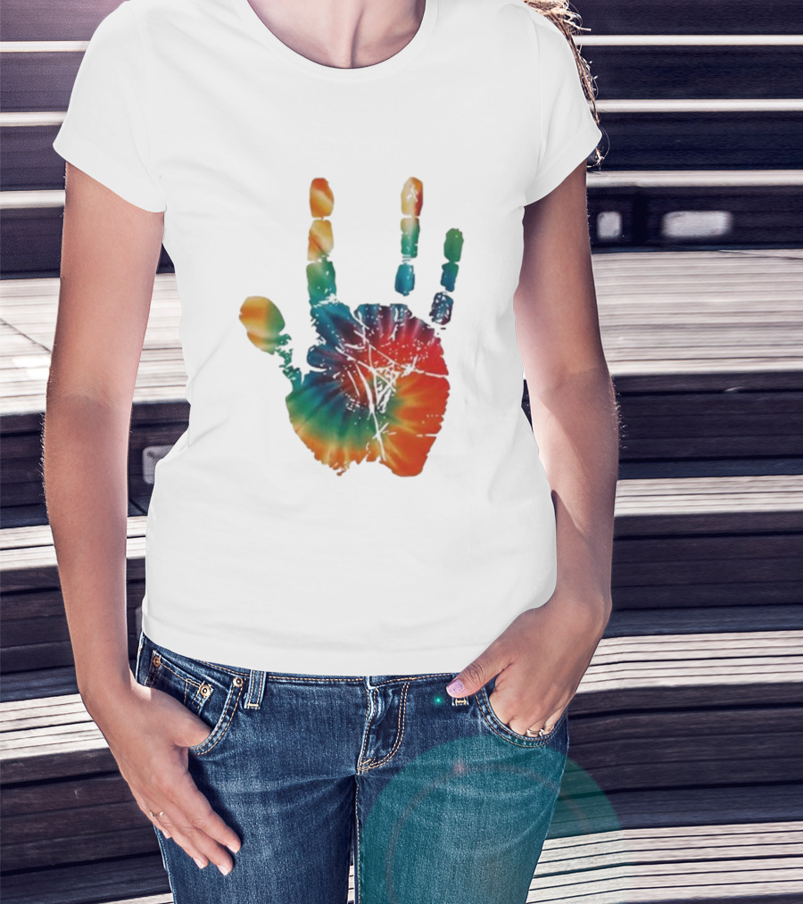 Happy Pride Month Tie-Dye Handprint T-Shirt
