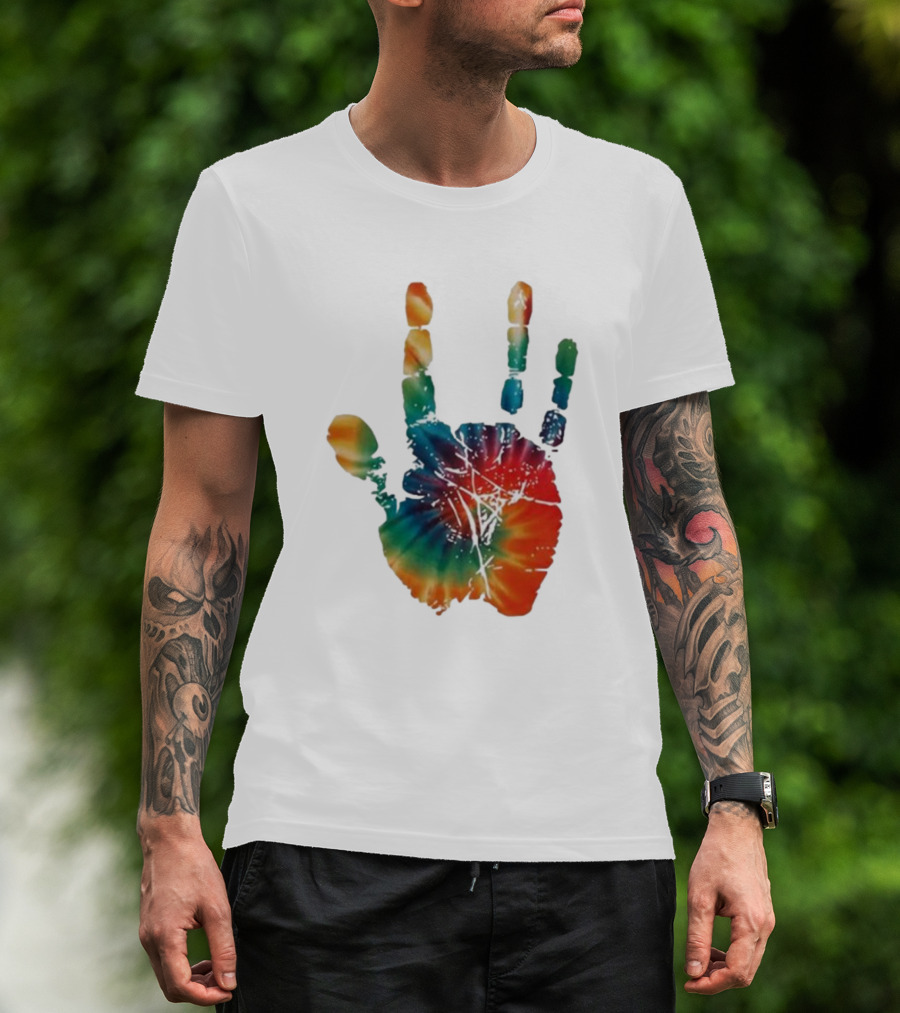 Happy Pride Month Tie-Dye Handprint T-Shirt