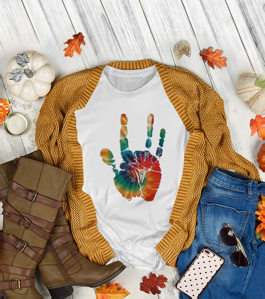 Happy Pride Month Tie-Dye Handprint T-Shirt