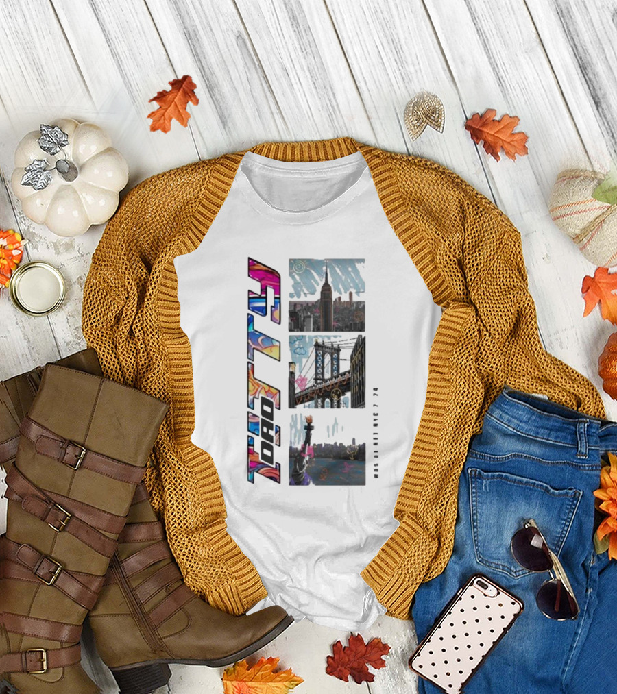 Titty Dao NFT NYC Exclusive I Was At NYC 2024 Event Imagery Empire State Building Brooklyn Bridge Statue of Liberty T-Shirt
