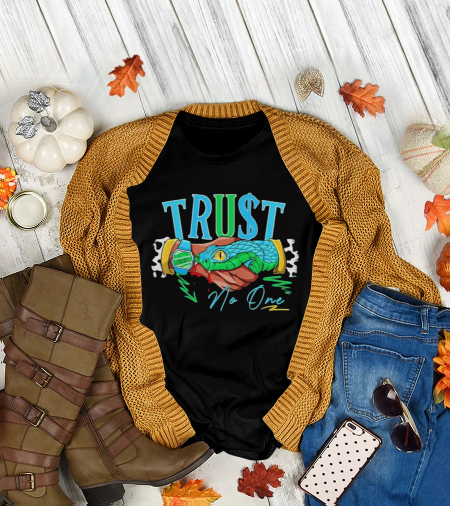 TRU$T No One Handshake Snake Graphics Chunky Dunky Matching T-Shirt
