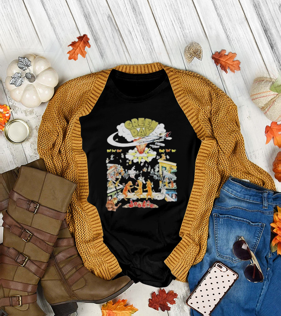 Green Day Dookie Cartoon Explosion Scene T-Shirt