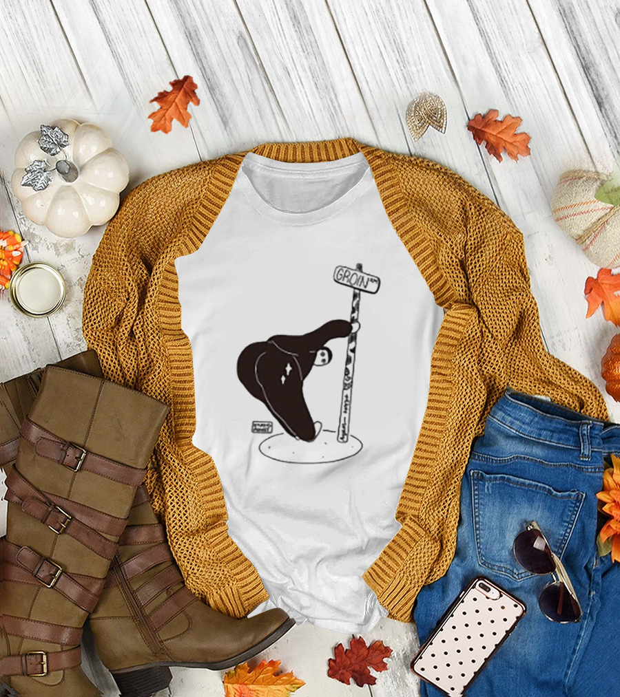 Groin Street Sign with Bandaged Steak Character by Rpwp T-Shirt
