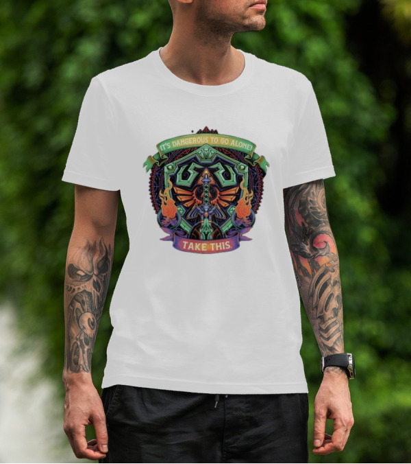 It’s Dangerous To Go Alone Take This Hylian Symbol And Master Sword T-Shirt