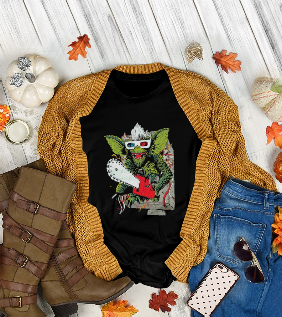 Kingston Falls Chainsaw Massacre Gremlins 3D Glasses T-Shirt