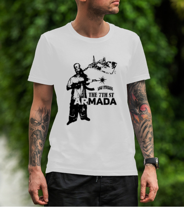 Low Interest The 7th St Armada Revolutionary Symbol With Armed Figure T-Shirt