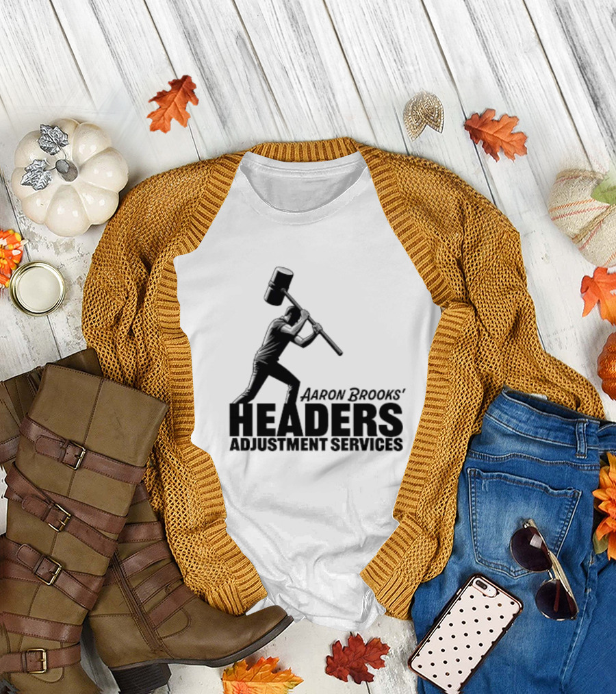 Aaron Brooks’ Headers Adjustment Services Hammer Iconic Sledgehammer Worker T-Shirt