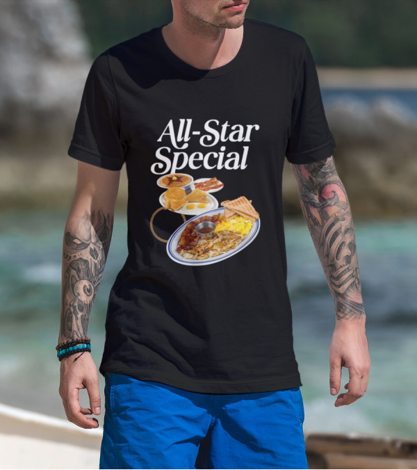All Star Special Breakfast Eggs Pancakes Bacon Toast Waffles Hashbrowns T-Shirt