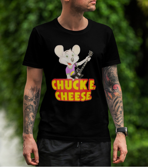 Chuck E Cheese Logo Rat With Guitar T-Shirt
