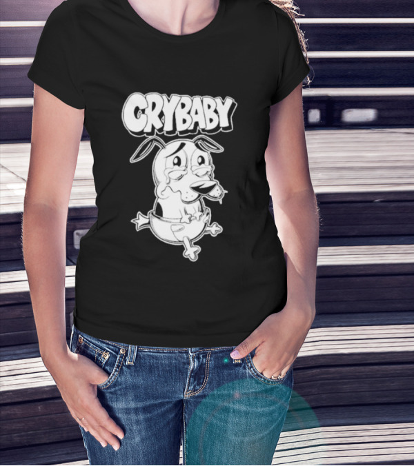 CRYBABY Olafh Ace Tearful Cartoon Dog T-Shirt