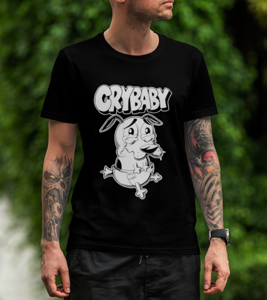 CRYBABY Olafh Ace Tearful Cartoon Dog T-Shirt