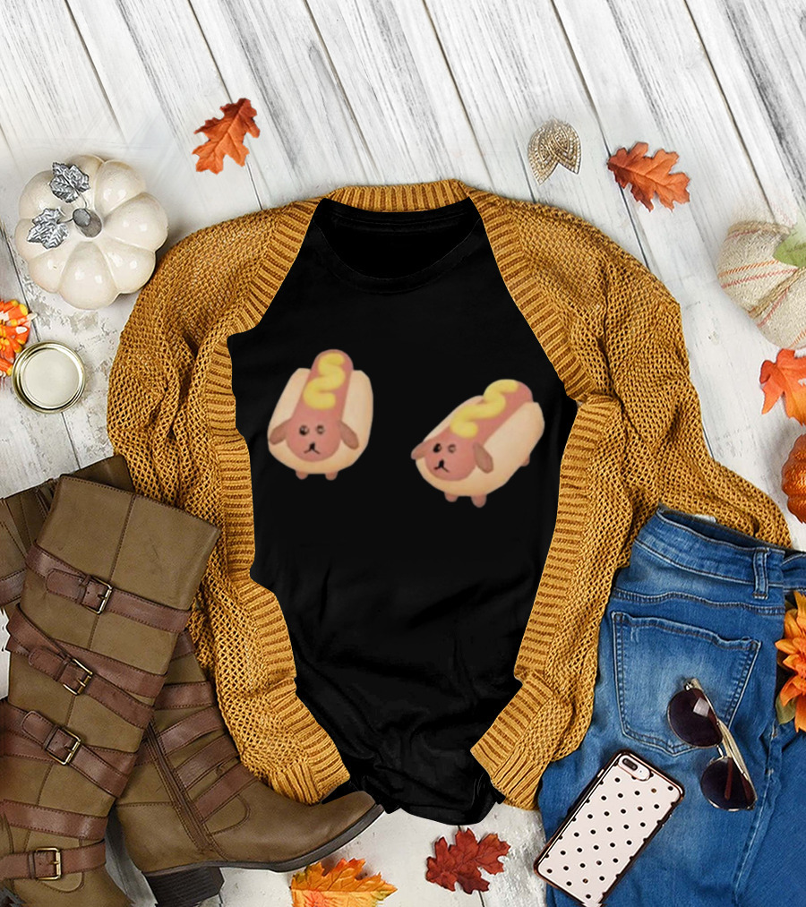 Double Hotdoggy Cute Puppy Snack T-Shirt