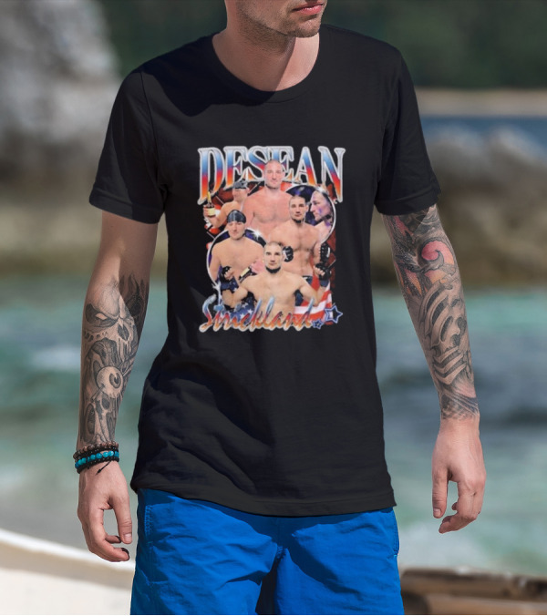 Desean Strickland Patriotic MMA Fighter Collage T-Shirt