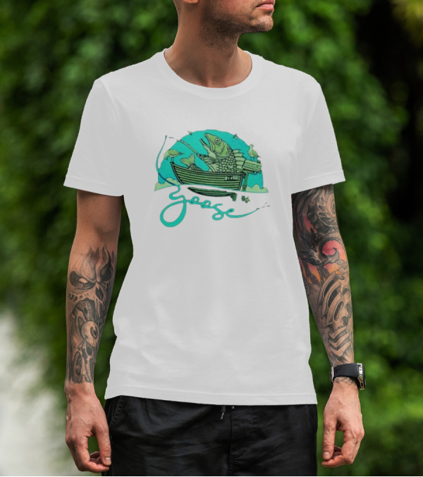 Goose June 16 2024 Cleveland Jacobs Pavilion Concert Big Fish Boat And Bird T-Shirt