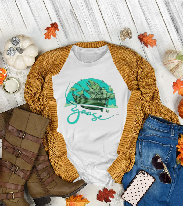 Goose June 16 2024 Cleveland Jacobs Pavilion Concert Big Fish Boat And Bird T-Shirt