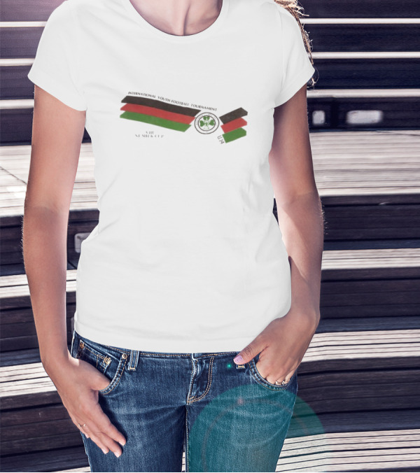 International Youth Football Tournament VIII Ni Milk Cup Four-Leaf Clover Stripe T-Shirt