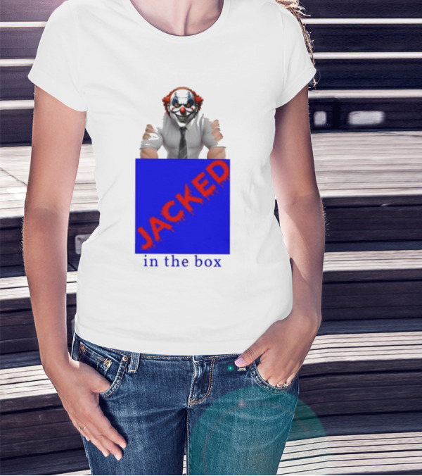 JACKED In The Box Clown Concept With Red-Blue Contrast T-Shirt